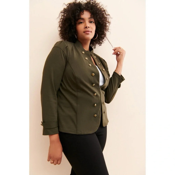 Modcloth Climb The Ranks Green Jacket - Picture 2 of 10